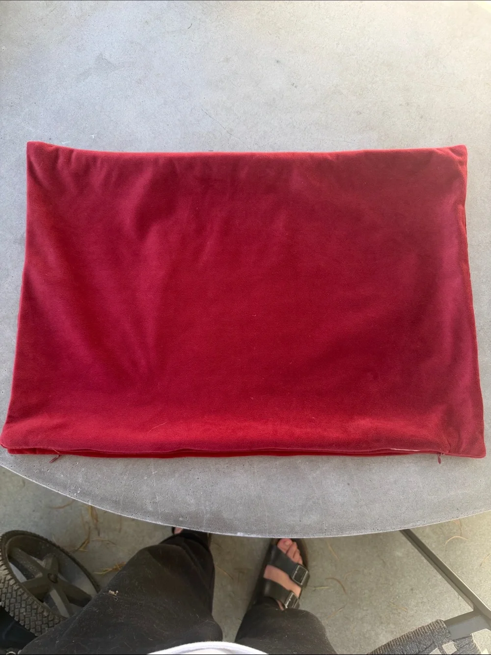 Target Red Quilted Velvet Accent Pillow Cover